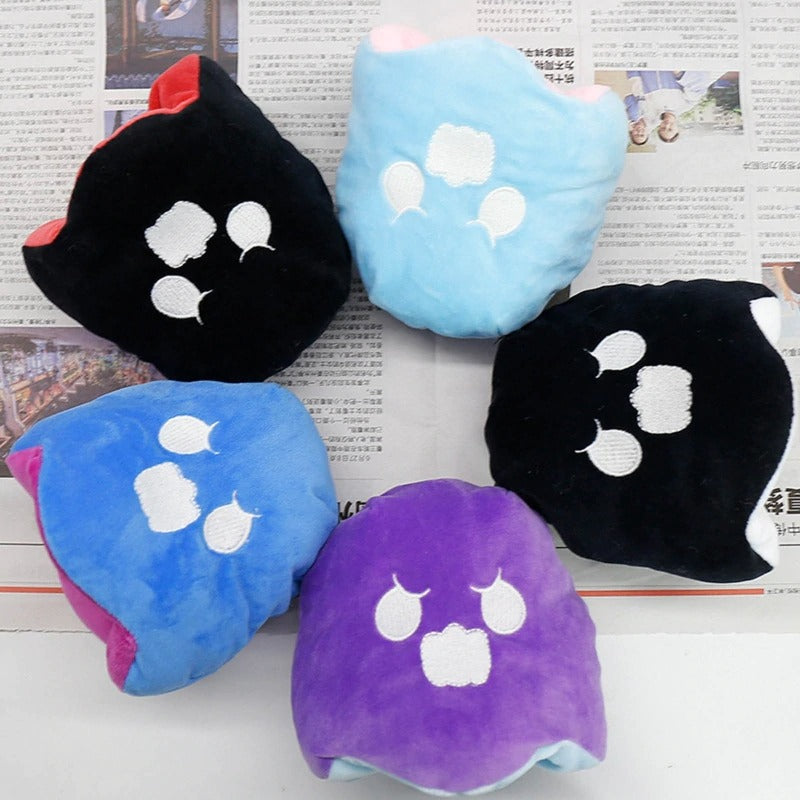 Reversible Ghost Plush - Moody Ghost Plush - Glow in the dark Ghost plush - Flip Ghost - Octoplush - Scary Group Photo