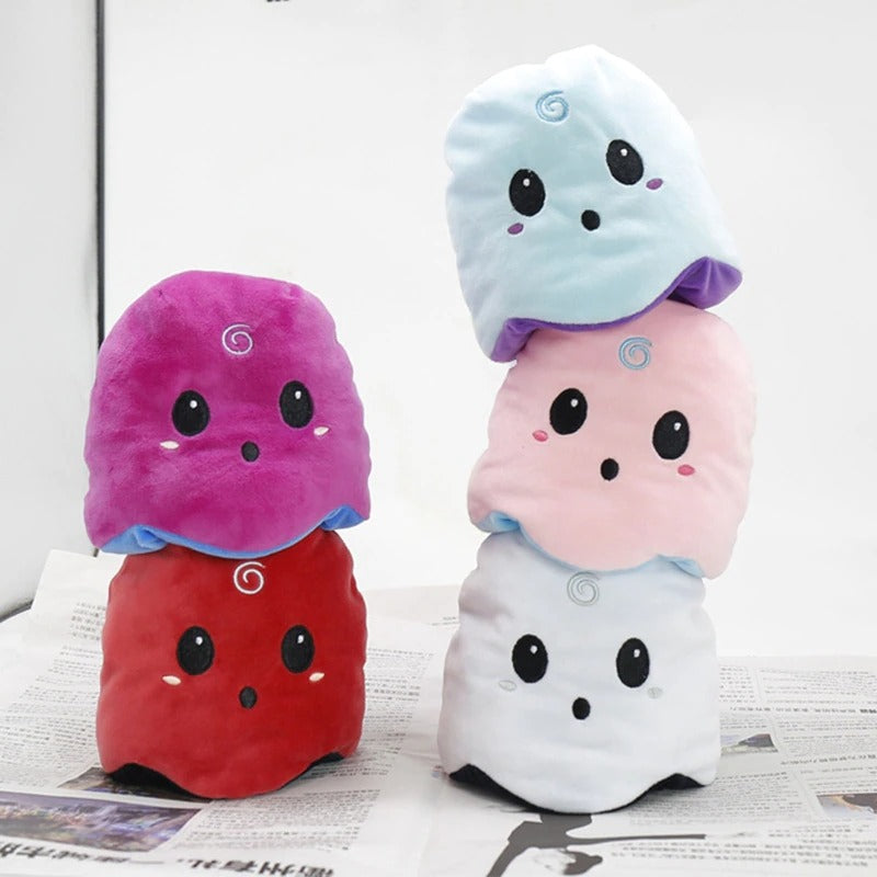 Reversible Ghost Plush - Moody Ghost Plush - Glow in the dark Ghost plush - Flip Ghost - Octoplush - Stacked Group Photo