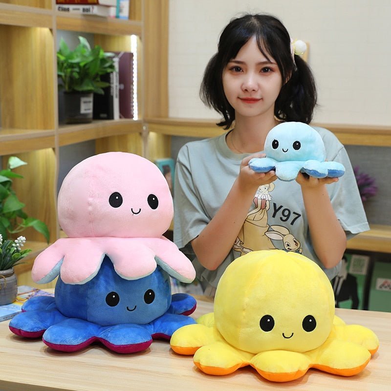 Giant Reversible Octopus Plush Octoplush Octoplushi Official Octoplush TeeTurtle Moody Octopus Plush Toy Trend Flip Plush Soft Gift Reversible Toy Reversible Octoplush Moody Big Bigger Octopus Big Reversible Octopus