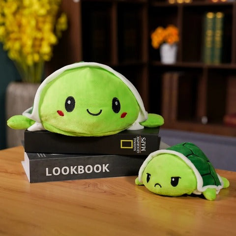 Turtleplushie by Octoplush - Reversible Turtle Plush 6 inches, 8 inches, 10 inches - Giant Stuffed Turtle 15cm, 20cm, 25cm -  Green