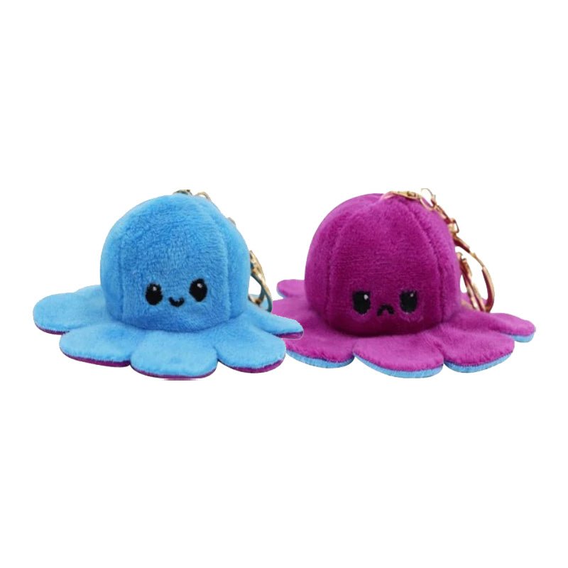 Reversible Moody Octopus Plush Octoplush Octoplushi Official Octoplush TeeTurtle Moody Octopus Plush Toy Trend Flip Plush Soft Gift Reversible Toy Reversible Octoplush KeyChain Pendant Reversbile Keychain Mood Key Octopus Keychain Plush Keychain